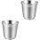 2Stk Trinkbecher Wiederverwendbar Camping Bbq Silber 4