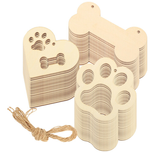 5 Sets Holzspäne Knochenklaue Herzform Mit Seil