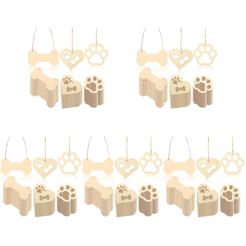 5 Sets Holzspäne Knochenklaue Herzform Mit Seil 1