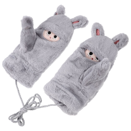 5 Paar Damen Winter Flauschige Plüschhandschuhe Winddicht 2