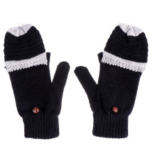 1 Paar Winterwarme Umwandlungshandschuhe Für Frauen Halbfinger