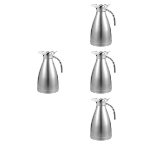 4Stk Wasserflasche Thermoflasche 1,5 L Einfachwandig Silber 2