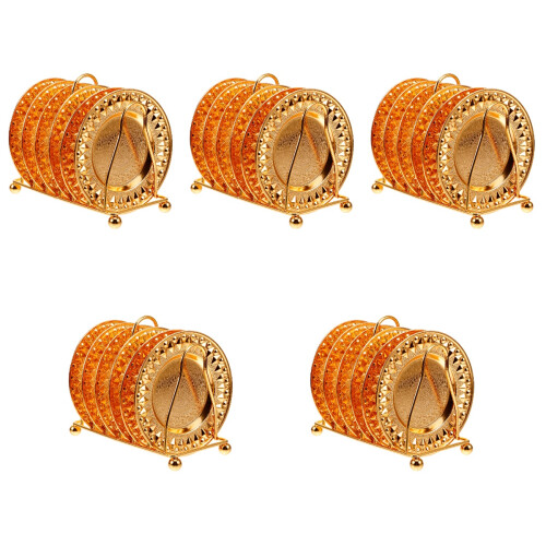 5Sets Edle Snacktabletts Gold Mit Modernem Stapelgestell Für Zuhause 2