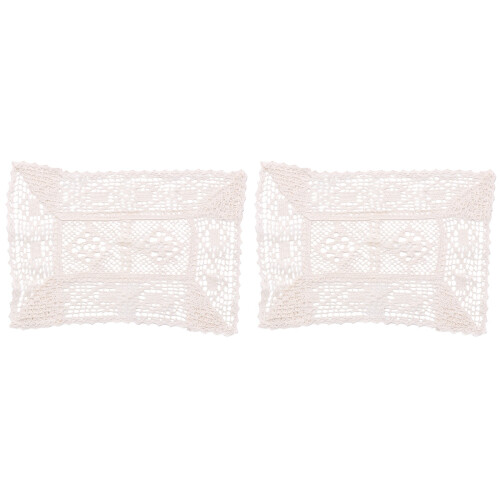 2Stk -Tischdecke Baumwolle Beige Für Zuhause 2