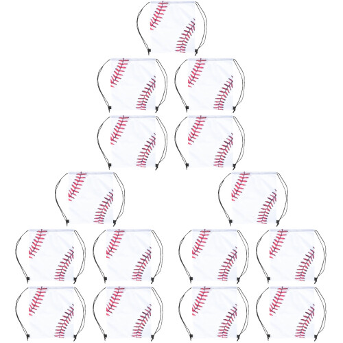 15Stk Baseball Drawstring Bag Gym Sportbeutel Bunt 1