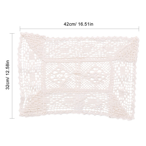 2Stk -Tischdecke Baumwolle Beige Für Zuhause 1