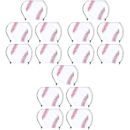 15Stk Baseball Drawstring Bag Gym Sportbeutel Bunt 2