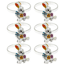18Stk Napkin Circles Hase Form Silber Tischdeko