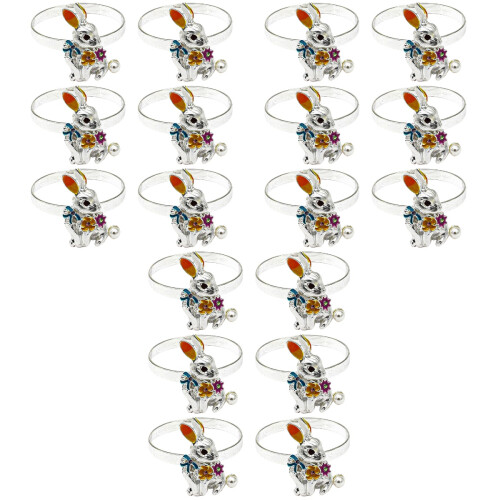 18Stk Napkin Circles Hase Form Silber Tischdeko 2