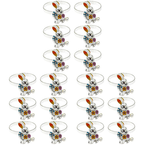 18Stk Napkin Circles Hase Form Silber Tischdeko 1