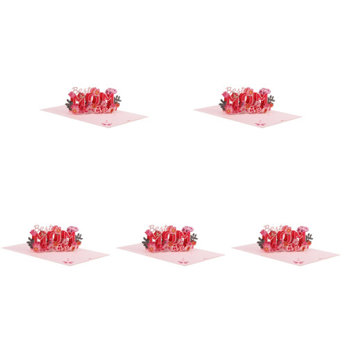 5Stk 3D Muttertagskarte Mehrfarbig Grußkarte Geschenk 2