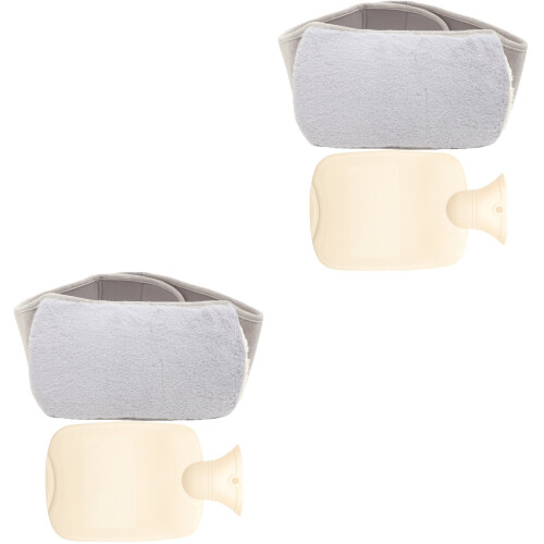 2 Sets Heizflasche Mit Plüsch-Gurt Warmwasserflasche 2