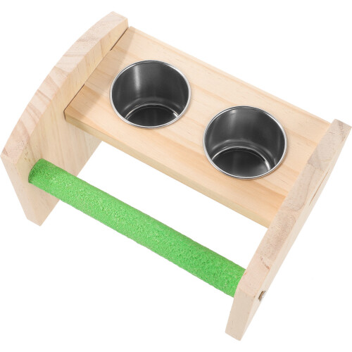 4Stk Tischparadies Sitzstange Holzfutterstand Papageientraining 2