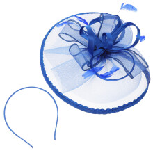 4Stk Blaue Hochzeit Fascinator Mesh Headpiece Quill Haarschmuck Damen