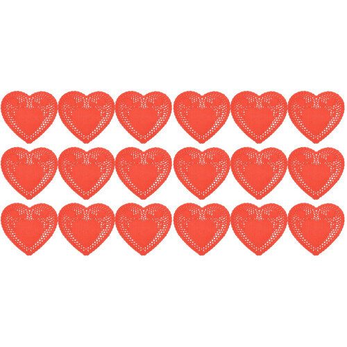 Rote Herz-Spitzendeckchen Papier - Für Valentinstag 2