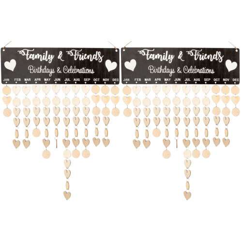 2 Sets Hängende Holzkalender Diy Erinnerungsboard Für Freunde 1