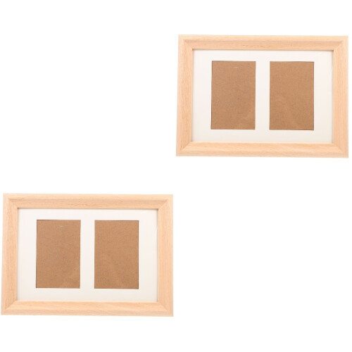 2 Sets Tischstehender Bilderrahmen Aus Holz Für Büro 2