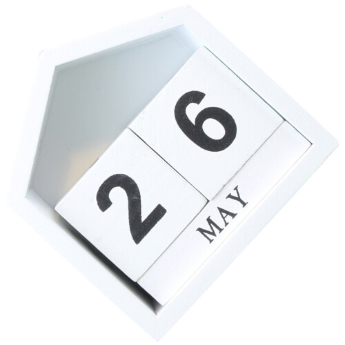 5Stk Holz Kalender Dekorativer Tischkalender Design