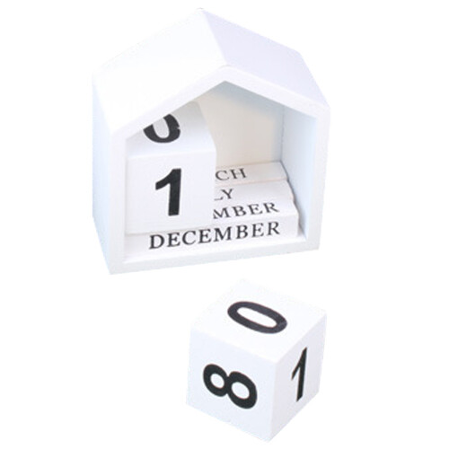 5Stk Holz Kalender Dekorativer Tischkalender Design 1
