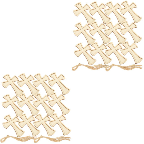 2 Sets Holz Ausschnitte Diy Rohlinge Unbemalte Scheiben 2