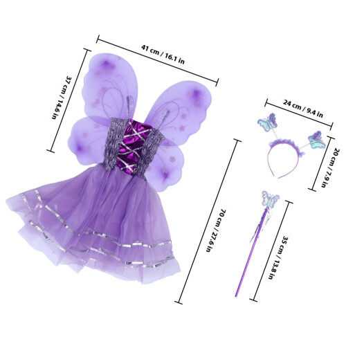 4 Kinder Schleifen Set Mit Engelsflügeln Violett 2