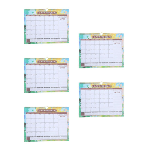 5Stk Wandkalender Monatlich Mit Spiralbindung Für Zu Hause 2