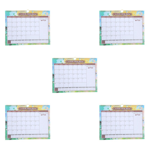 5Stk Wandkalender Monatlich Mit Spiralbindung Für Zu Hause 1
