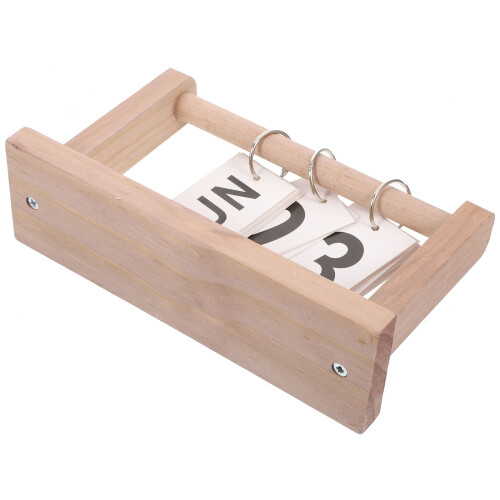 2Stk. Tischkalender Kippkalender Holz Rustikaler Kalender 2