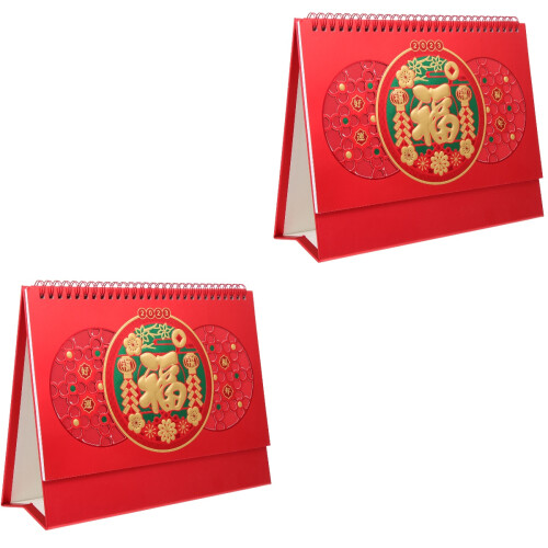 2Stk Chinesischer Stil Tischkalender 2023 Multifunktions 2