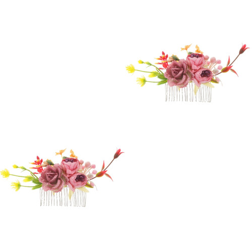 2Stk Hochzeitsblumen- Böhmischer Stil Braut-Haar- 2