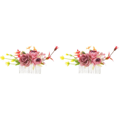 2Stk Hochzeitsblumen- Böhmischer Stil Braut-Haar- 1