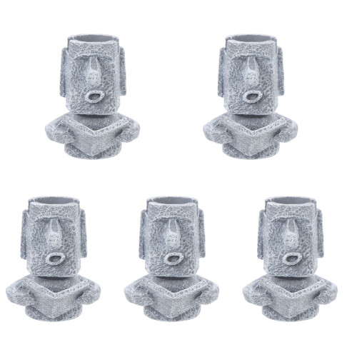 5Stk Moai Statue Stiftehalter Brillenhalter Desktop Deko 1