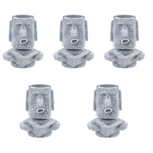 5Stk Moai Statue Stiftehalter Brillenhalter Desktop Deko 2