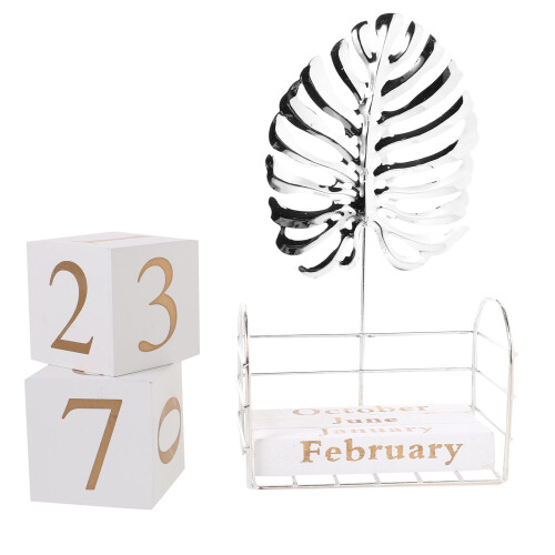 2Stück Blockkalender Aus Holz, Tischkalender 1