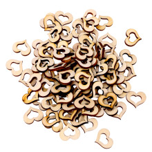 300Stk Beige Holz Knöpfe Herzform Hollow Für DIY Hochzeit