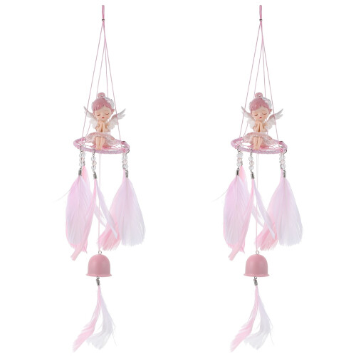 2Stk Deko Lila Ballerina Windglocke Für 2