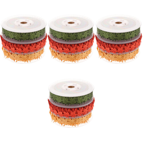 12Rolls Durable Maple Leaf Gift Ribbon for Festival and Wedding Crafts 2