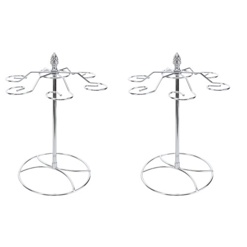 2Stk Silber Hängend Weinglas Halter Robust Für Restaurant & Party 1
