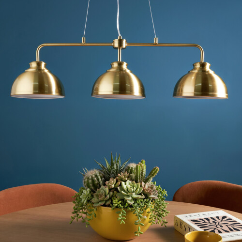 Brass Brooklyn Ceiling Pendant Industrial 3 Light 1