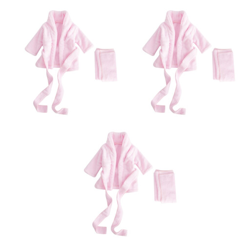 3Pz Vestaglie Baby Rosa Morbide E Assorbenti Per 2