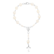 4Pcs Durable Silver Beaded Cross Bracelets Religious Jewelry