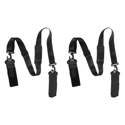 2Pcs Multiuse Ski Shoulder Straps Adjustable Grey for Poles and Gear 1