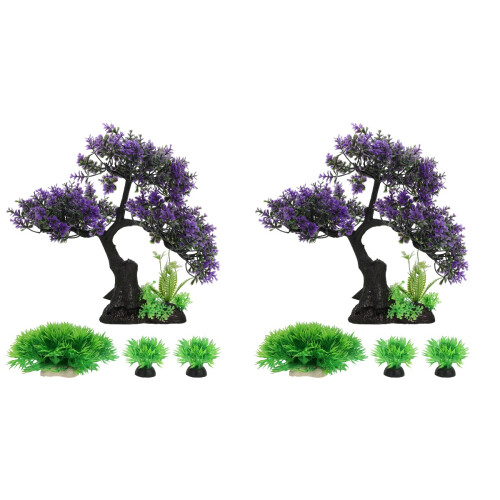 2 Conjuntos De Kit Com Plantas Aquáticas E Árvore Para 2