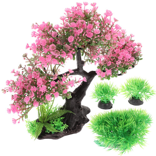 Conjunto De Plantas Subaquáticas E Árvore Para Decoração