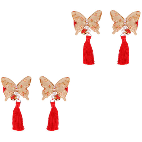 2Pares Clipe De Chinês Multicolorido Com Tassel Para Diário 2