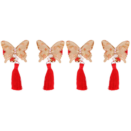 2Pares Clipe De Chinês Multicolorido Com Tassel Para Diário 1