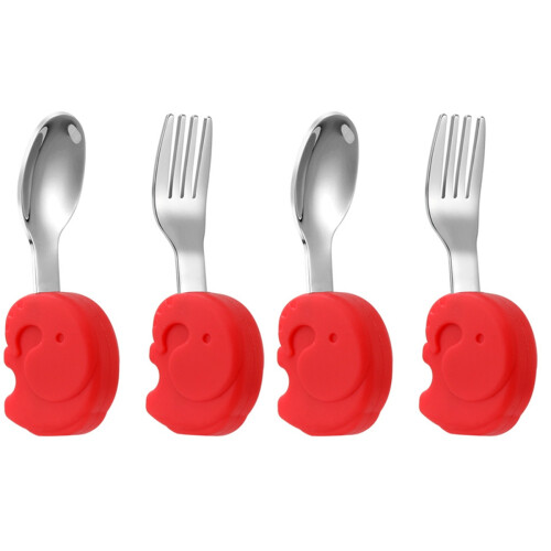 2 Talheres Infantil Desenhos Silicone 1