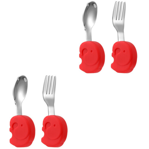 2 Talheres Infantil Desenhos Silicone 2