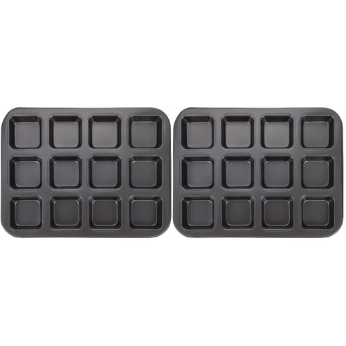 2Pcs Antiaderente Para Brownie E Cupcake, Vários Compartimentos 1