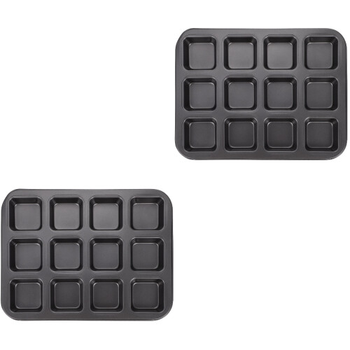 2Pcs Antiaderente Para Brownie E Cupcake, Vários Compartimentos 2